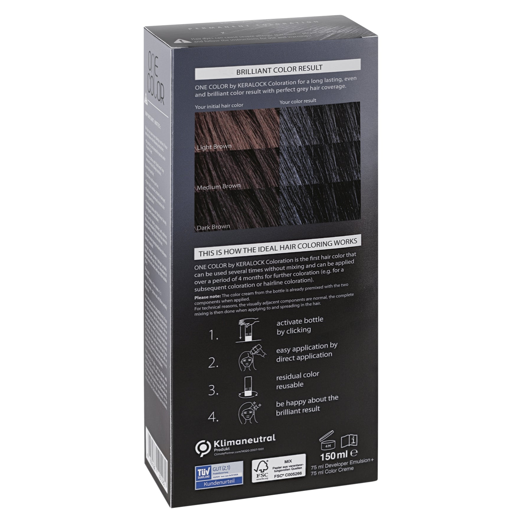 KERALOCK BLACK PERMANENT HAIR COLOR, MADE IN GERMANY