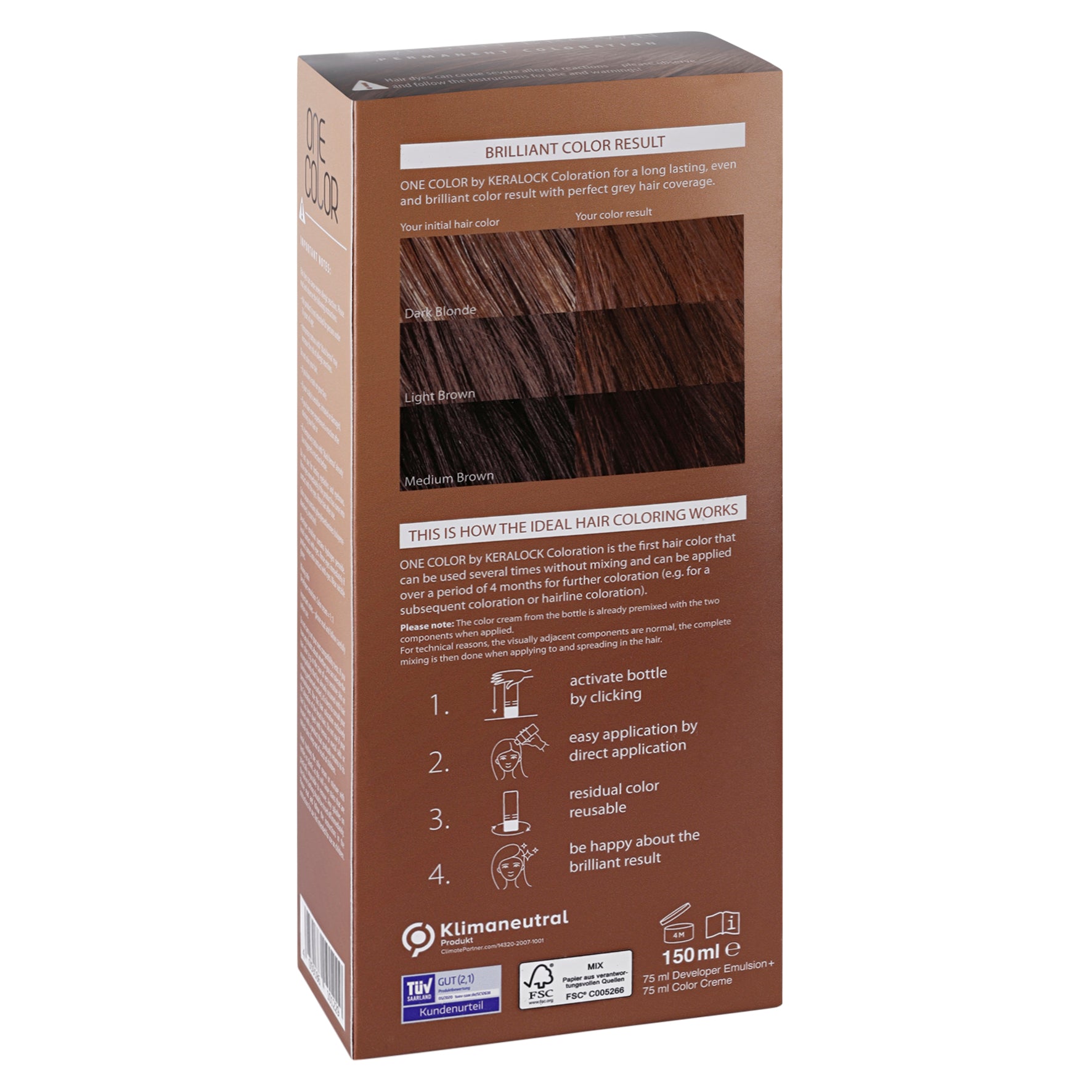 KERALOCK GOLDEN BROWN PERMANENT HAIR, COLOR MADE IN GERMANY