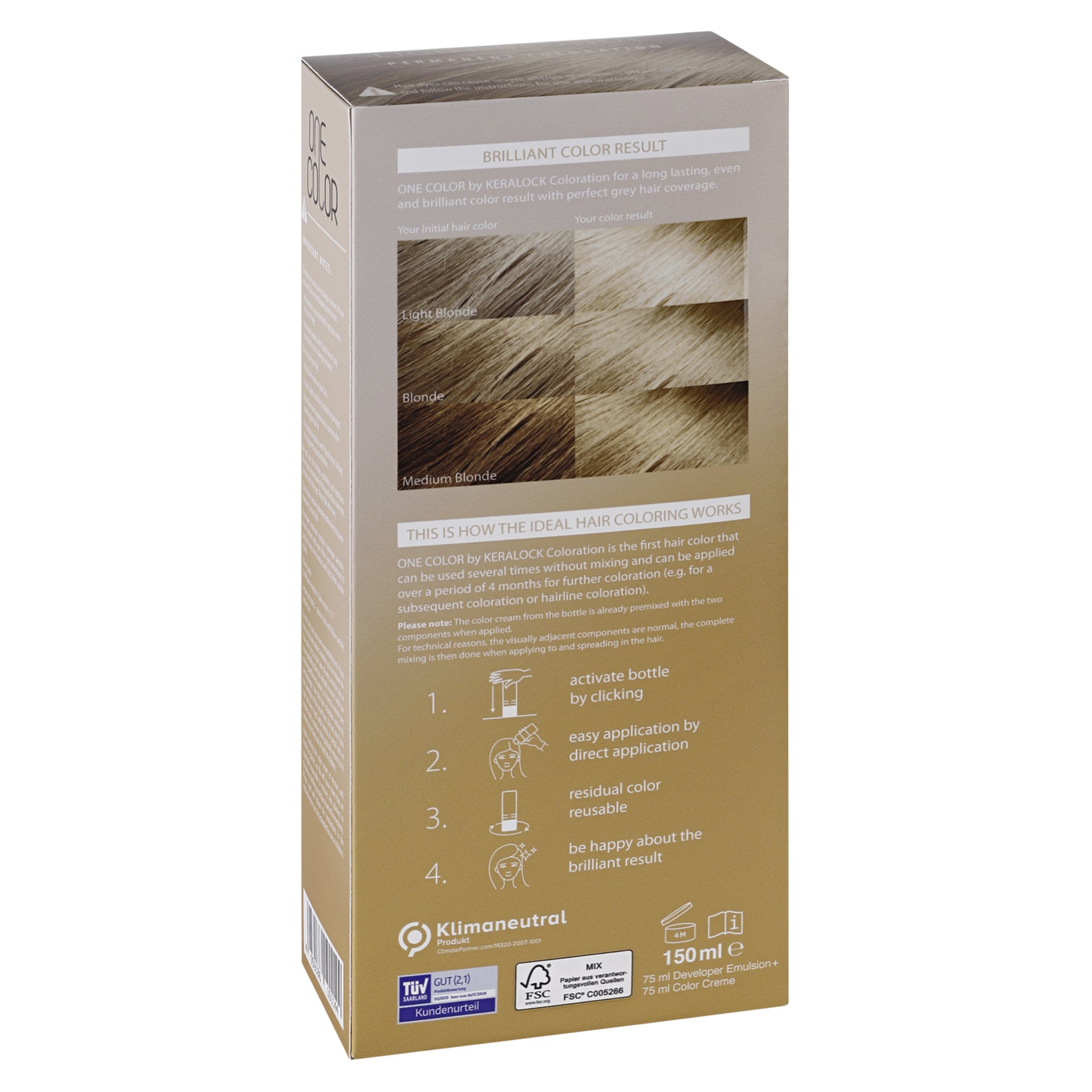 KERALOCK LIGHT BLONDE PERMANENT HAIR COLOR, MADE IN GERMANY