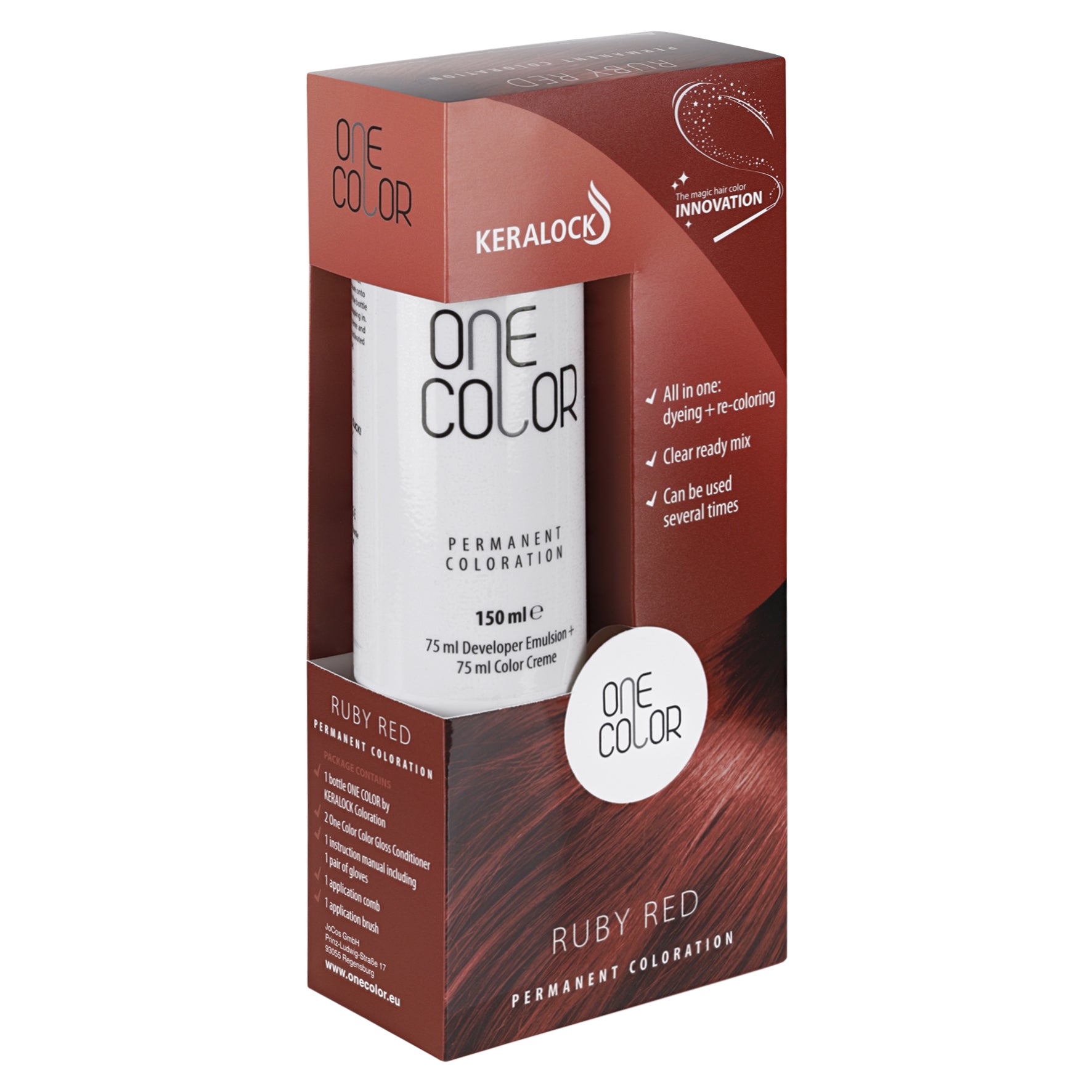 KERALOCK RUBY RED ,PERMANENT HAIR COLOR, MADE IN GERMANY